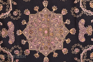Antique Rescht or Rashti Duzi silk embroidery on felt. Caspian Azerbaijan
50 x 55 inches                   