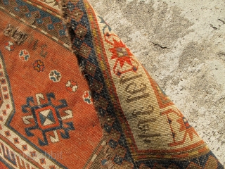 Totemic Inscribed and dated Armenian Altar or Prayer Kazak. 
This rug has an inscribed date as well as a name in Armenian script that is partly damaged in the field. Many would  ...