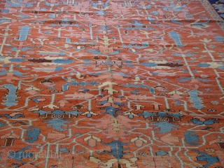9'4" x 13'2" Fine Serapi Persian Heriz , circa 1880-1900's , wool on cotton, no wears,                 