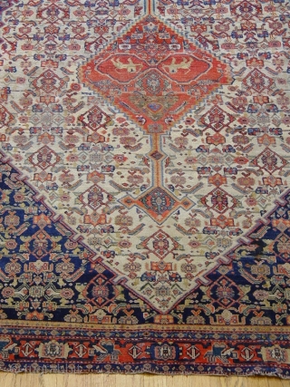 Fine Senneh rug 4'6" x 6'6" , circa 1800 , wool on cotton , no wears, very good condition.              