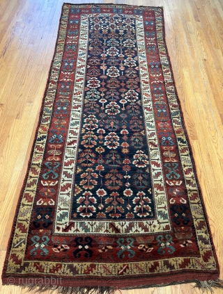 Antique Kurdish rug, size is (4'1" x 10'6" ft) (120 x 320 cm.), circa 1880s, wonderful original condition, no wears, no repairs, professionally hand washed.        