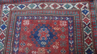 Antique Caucasian Kazak Rug ca. 18840-1880s, size is (4'1" x 5'11" ft)(124 x 180 cm.)                  
