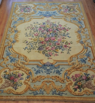Antique Spain Madrid Hand-Knotted Wool Rug, size is (8' x 11'6" ft.) or (241 x 350 cm.) excellent condition, professionally hand washed, very well made piece.       