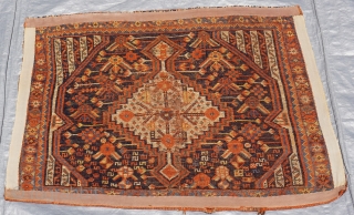 Antique South West Persian Khamseh Face Bag,  ca. 1860-1880, 2'3" x 2'10" (27"x34" inch)                  