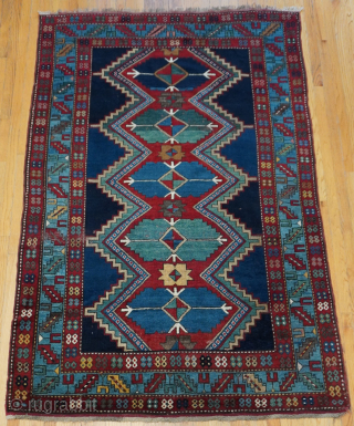 Antique Kazak Caucasian rug ca. 1880s, size is 5'3" x 7'11" ft. thetriballooms@yahoo.com  
                  