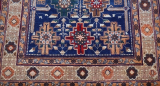 Stunning Antique Caucasian Kuba rug, size is 4'4" x 6'2"ft.                       