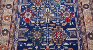 Stunning Antique Caucasian Kuba rug, size is 4'4" x 6'2"ft.                       