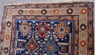 Stunning Antique Caucasian Kuba rug, size is 4'4" x 6'2"ft.                       