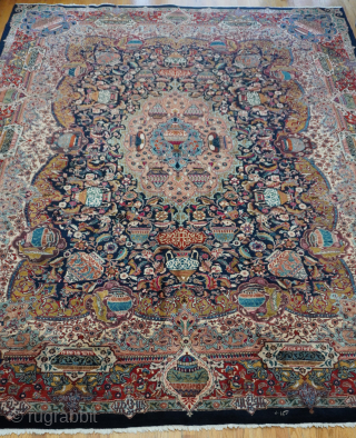 Antique Persian Mashad Kashmar rug with zir-khaki calligraphy design, size is 9'6" x 12'6" ft. contact email: thetriballooms@yahoo.com               