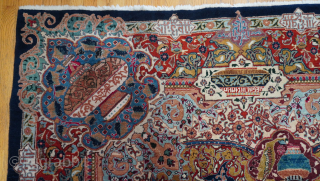 Antique Persian Mashad Kashmar rug with zir-khaki calligraphy design, size is 9'6" x 12'6" ft. contact email: thetriballooms@yahoo.com               