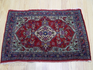 Antique Persian Bijar Poshti rug, 1'10" X 2'8" , circa 1900 , very good original condition, no repairs, no wears.             