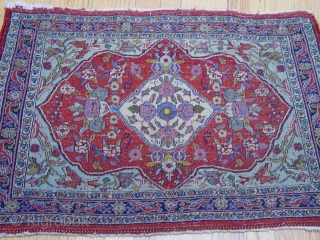 Antique Persian Bijar Poshti rug, 1'10" X 2'8" , circa 1900 , very good original condition, no repairs, no wears.             