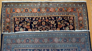 Antique Dabir Kashan rug circa 1900s, size is (4'1" x 4'3" ft) square, full pile, hand washed professionally, no repairs, no stains, no odors, no wears, wonderful condition.     