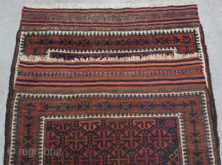Antique Baluch rug Blue & green background, measures (3'7" x 5'6" ft.) (109 x 168 cm.) very good condition, no wears, no repairs/restoration, professionally hand washed & cleaned just recently.   