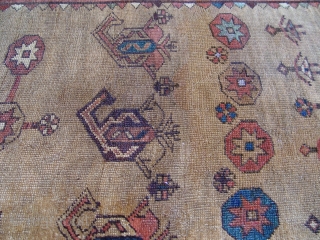 Kurdish rug 3'7" X 4'11" third quarter of 19th Century.                       