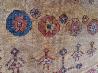 Kurdish rug 3'7" X 4'11" third quarter of 19th Century.                       