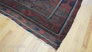 Antique Baluch large rug size is 5' x 8' ft.                       
