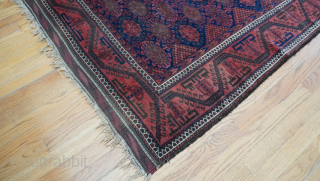 Antique Baluch Rug size is 3'6" x 6' ft.                        