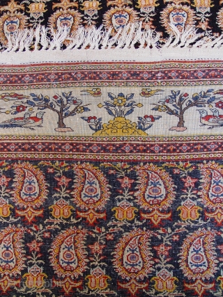 Antique Persian Farahan, 4'7" X 6'2" ft. (140 x 188 cm) Amazing colors, wonderful origin condition,no repairs, ends and sides are original and in mint condition, super tightly woven.    