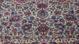 Antique Persian Ravar Kerman oriental rug, ca. 1900  it measures (10' x 13'7" ft) (305 x 414 cm.), very good condition with very minor areas of lower pile, professionally hand washed  ...