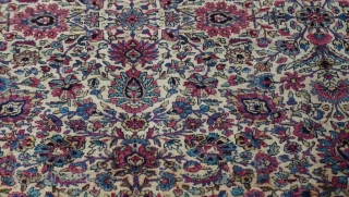 Antique Persian Ravar Kerman oriental rug, ca. 1900  it measures (10' x 13'7" ft) (305 x 414 cm.), very good condition with very minor areas of lower pile, professionally hand washed  ...