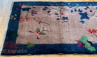 Antique Art Deco Chinese Oriental Rug ca.1920s, excellent condition, full pile, professionally hand washed recently.                  