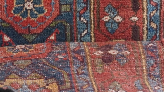 Antique Veramin Persian rug, (3'10" x 8'6" ft)or(117 x 260 cm.) wool on wool.                   