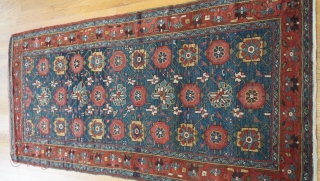 Antique Veramin Persian rug, (3'10" x 8'6" ft)or(117 x 260 cm.) wool on wool.                   
