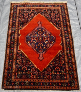 Antique Kurdish Senneh oriental rug, 2'3" x 3'3" (69 x 99 cm.), ca. 1880s-1900s, excellent original condition, has been hand washed and cleaned professionally just recently.       