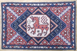 swedish cross stitch, no: 318, size: 74*49m, pictorial design, wool on linen, wall hangings.                   