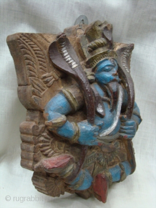   Wooden Polycrome Garuda 
( The Vahana of Lord Vishnu ).

 Wooden Guruda Brackets for Temple Chariots from Tamil Nadu( south India ).

 Garuda is known as the eternal sworn enemy  ...