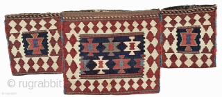 Rare and beautiful 19C Shahsavan kilim bagface, approx 42cm x 35cm.

I thought this was a chanteh but now realise it was part of a spoonbag set. I have included a picture of  ...