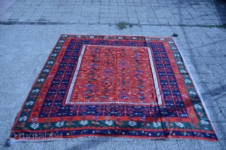 Antique oversized 19th century Sarkoy kilim.
410 x 390 cm                        