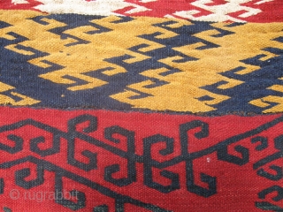 Antique Uzbek flatweave Jajim / Kilim / Ghudjeri. Size is 160 x 150cm / 5'4" x 5'. In good condition. Great, all natural colors,         