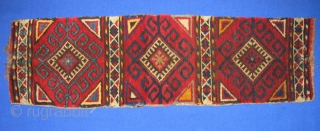 Antique Kirghiz pillow rug bag, nice color, in very good condition, full pile. Size is 3' - 10", 90 - 25 cm.           