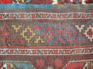  Antique Uzbek Karakalpak rug, Central Asia, circa 1920, nice colors. In very good condition, full pile, have some damaged places, see photos.  Size is 350 - 175 см, 12' x  ...