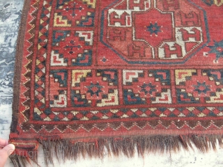 Antique Turkoman / Turkmen Arabatchi rug, Central Asia, late 19th, nice natural colors, in good condition, see photos. Size is 260-145 cm, 8'8" x 5'.        