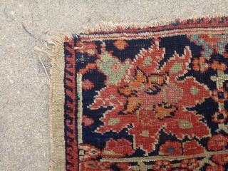 Antique Fereghan / Farahan / Ferahan rug.  Late 19th century to early 20th century. Beautiful design with interesting small secondary borders. Most colors are probably natural though one end has a  ...