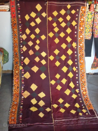 This is a traditional shawl of "Rabari" community. Circa 1920s.  This unique shawl is collected from Nangarparkar, Sindh, Pakistan neibouring border with Kutch, Gujrat, India.I t was used as bridal veil  ...