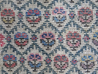 Transcaucasian Shahsavan pile bag face, Traditional Shahsavan overall floral design with saturated natural colors. Circa Late 19th. Size : 18" X 18.5" - 47 cm X 45.5 cm     