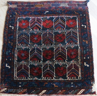 Khamseh - Arab good size bag face - Garden design. deep saturated colors, silky wool pile, couple little old moth nibbles and small corner wear.(can be repaired before shipping for a reasonable  ...