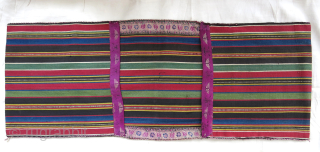 Caucasian Silk Jajim mini double bag. Circa 1900 Size : 25" X 9.5" - 64 cm X 24 cm              