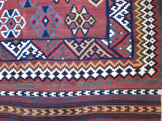 Luri Qashkai kilim, fine weave, great condition and saturated natural colors.       
Size : 114" cm X 71" 290cm X 180 cm Circa 1900 or earlier vedatkaradag@gmail.com  ...