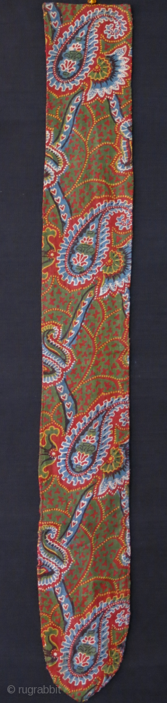 Turkmen Chodor hair pigtail. silk emrboidry on silk with Russian printed cotton backing. Ethnographic rare item from Chodors. Circa 1900 or earlier Size: 30" X 3.5" -- 76 cm X 9.5 cm 