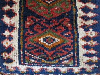 Iraq Jaff Kurdish tribal bag face with great colors. Circa second half of 19th cent. Size : 15" X 16" - 41 cm X 38 cm       