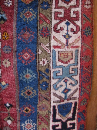 East Anatolian Gaziantep, Kurdish main rug. very strongly woven, mixed wool and cotton spun warps and cotton - wool wefts. Natural colors. two birds indicate that it was a Dowry rug. circa  ...