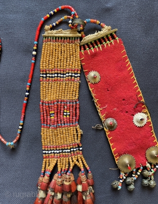 Tibet coral and gkass besded costum tassels.                          