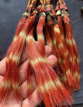 Tibet coral and gkass besded costum tassels.                          