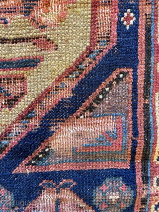 Kurdish carpet fragmant circa  1780 or 1800s size                        