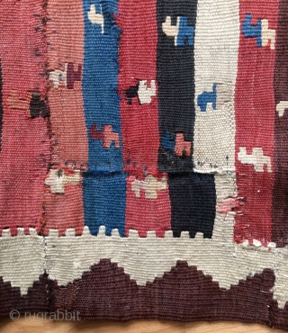 Shahsavan karadag khahjdurt fragmand kilim size 90x173cm                          